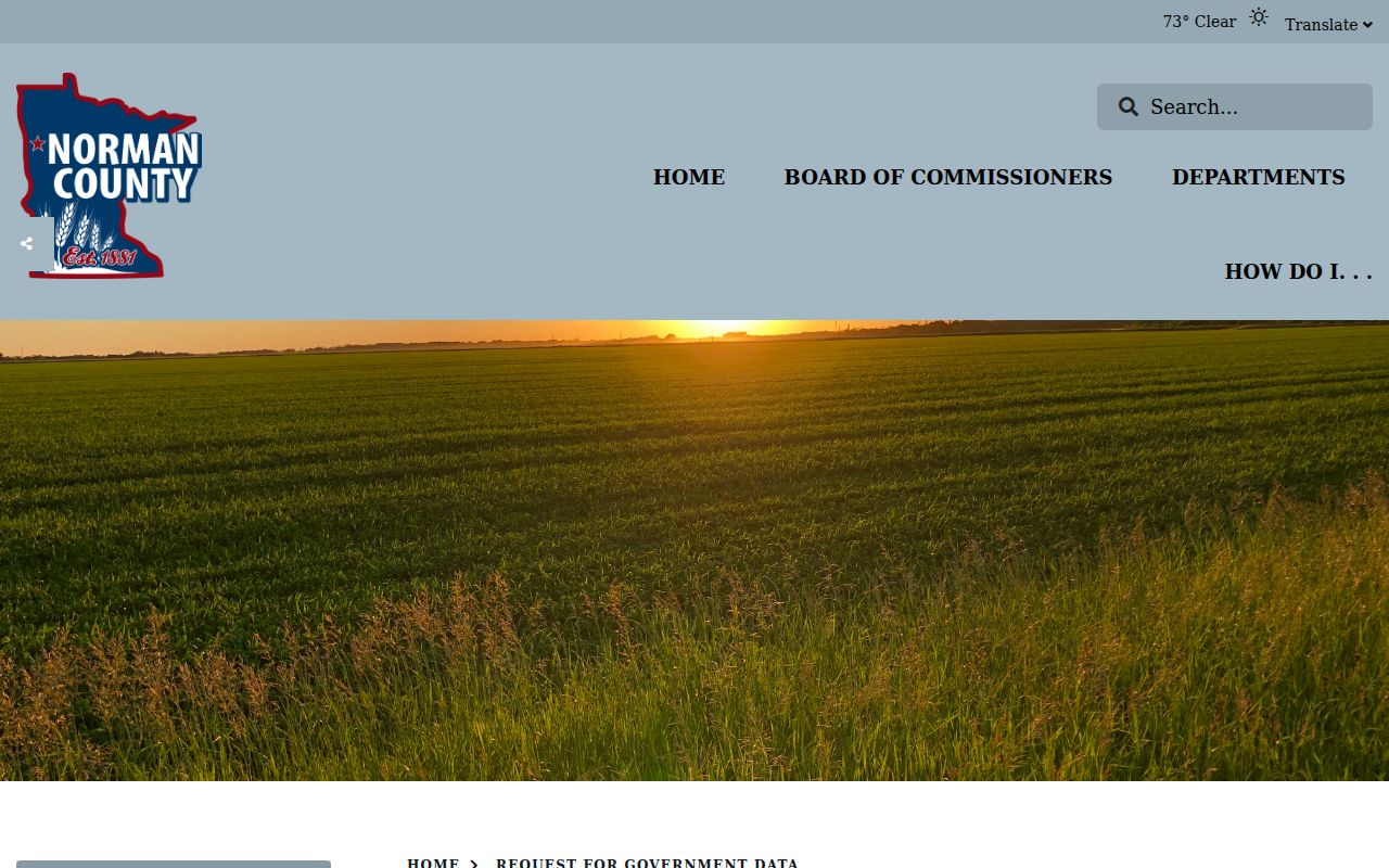 Norman County Government Data Request instructions for public records access